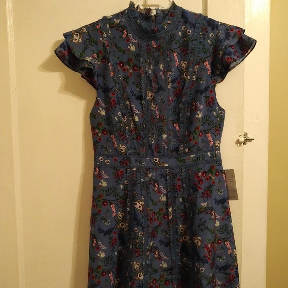 Alice + Olivia Blue Floral Dress - Picture 3 of 7